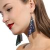 Fashion Metal Sequin Geometric Sheet Long Drop Dangle Earrings For Women Exaggerated Attractive Trendy Female Earrings Zircon