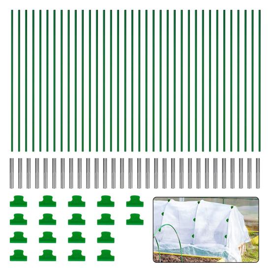Greenhouse Hoops Set Easy Assembly Grow Tunnel Kit Support Hoops with Clips Arch Frame for Garden Fabric Greenhouse Plastic Films