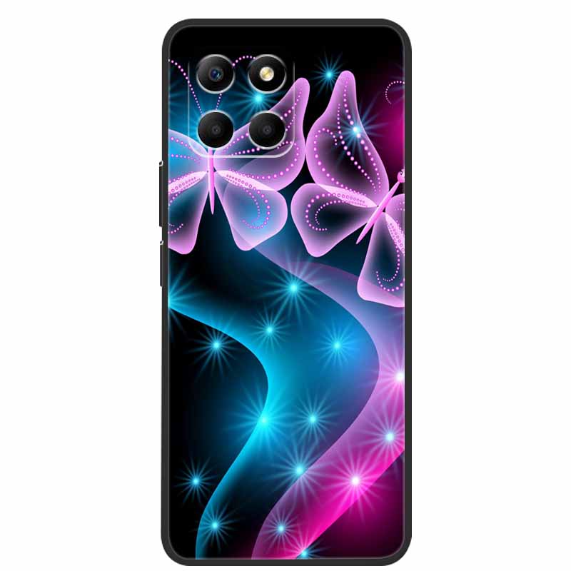 Für Honor 70 Lite Hülle Weiches TPU Silikon Bemalte Katze Schwarze Rückabdeckungen Für Huawei Honor70 Lite RBN-NX1 Hüllen Honor 70Lite 5G Tasche
