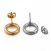 10pcs Stainless Steel Circle Ear Studs Earring Post Gold Color Round Loop Earrings Base for Hypo-Allergenic Jewelry Making DIY