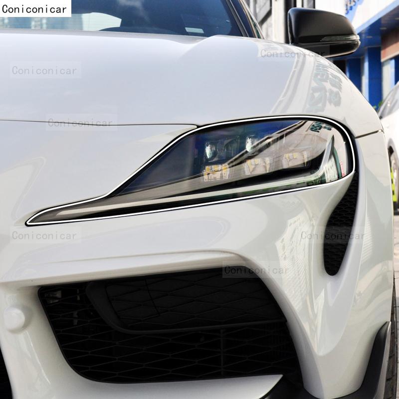 For TOYOTA SUPRA 2019-2024 Car Headlight Transparent TPU Protective Cover Film Front Light Tint Change Color Sticker