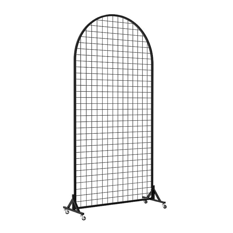 Iron Mesh Floor-Standing Display Rack with Jewelry Hooks