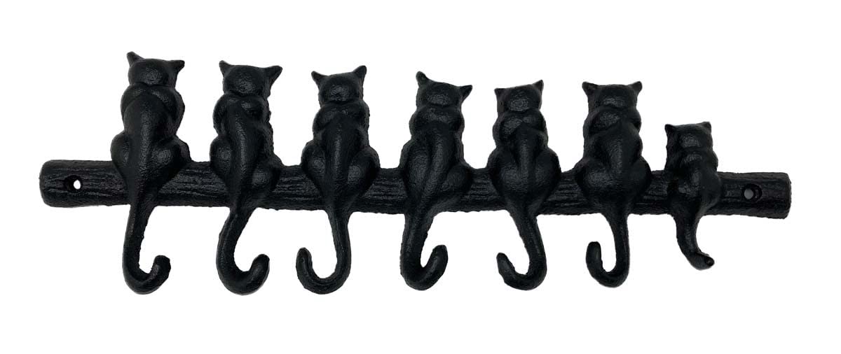 

Maruwa Trading Cast Iron 7-Piece Cat Hook, Black, 31.5 x 2 x 10.5 cm, 400896802