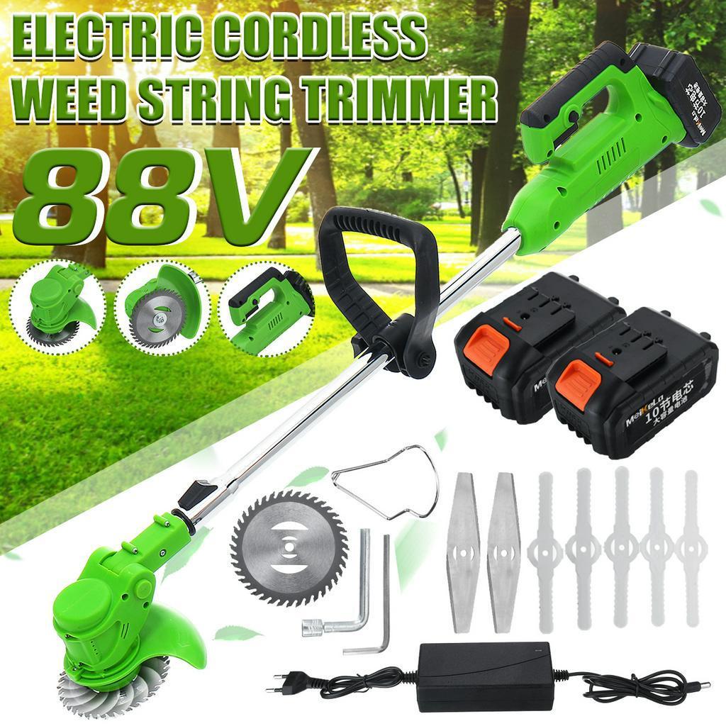 88V 1000W Cordless Grass Trimmer Electric Lawn Mower with 22980mAh Li-ion Battery Auto Release Garden Tool EU Plug