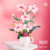 567+Pcs Coffee Cup Orchid Model Building Blocks, Pink Preserved Flower Diy Toy For Girls/Mom, Valentine'S Day/Mother'S Day Gifts