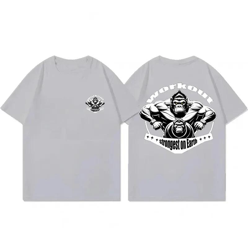 

Спортивная футболка для мужчин из хлопка с коротким рукавом, мужская футболка для тренировок и бодибилдинга, модная уличная одежда, повседневная свободная мужская одежда XXXXXL небесно-голубой