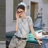 Bailuyu Women's Tie-Dye Knit T-Shirt