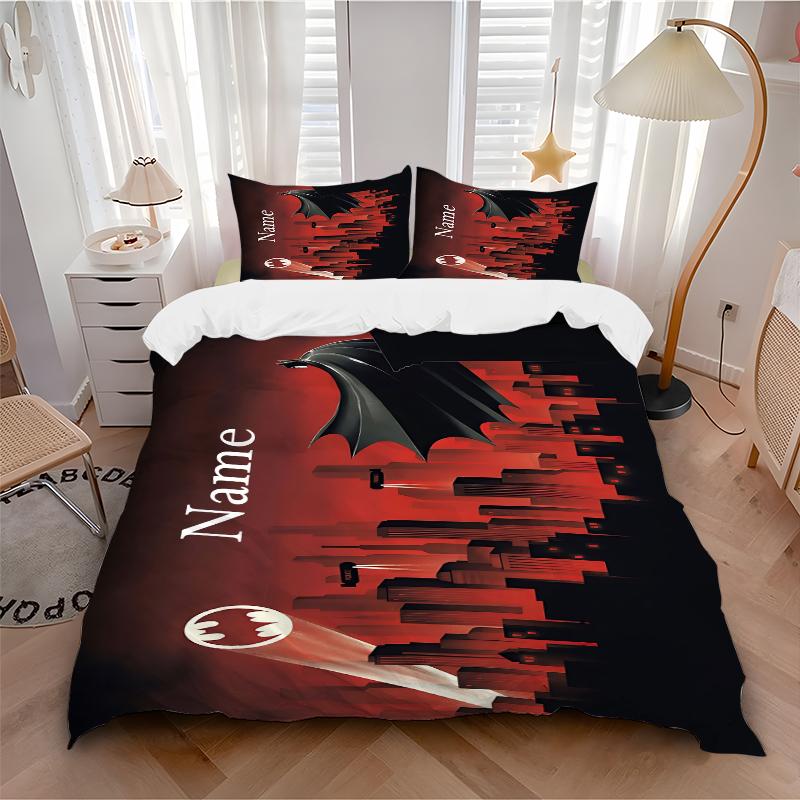 Custom Textile Batman Bedding 3 Piece Set HD Print Duvet Cover Pillowcases for Teens Adult Bedroom Decoration