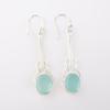 Aqua Chalcedony Gemstone 925 Sterling Silver Jewelry Handmade Earrings 1.76" EE-171-17