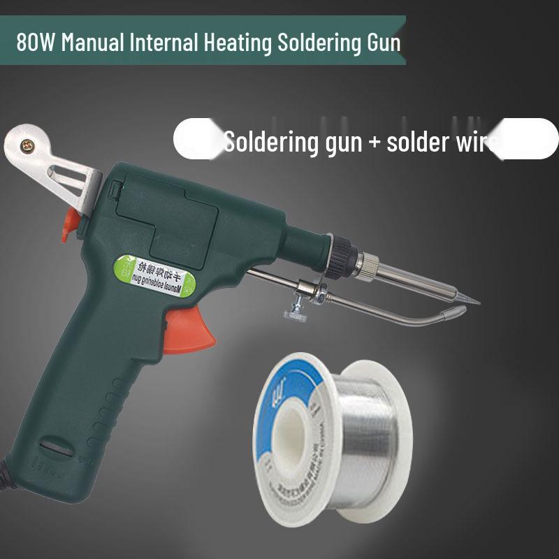 Grenzüberschreitendes Handheld-Elektrolötkolben-Set mit interner und externer Heizung, manueller Lötzinnzufuhr, 60W/80W.