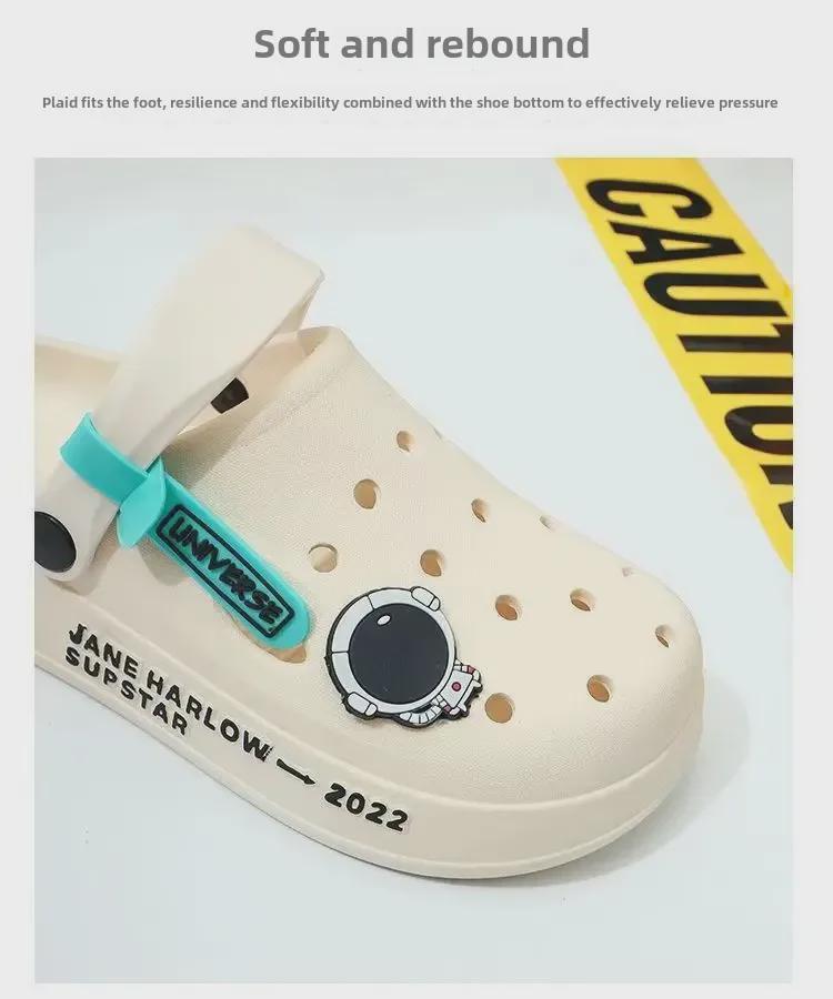 Papuci de plajă pentru bărbați 2025 cu talpă groasă, cu degete închise, antiderapați