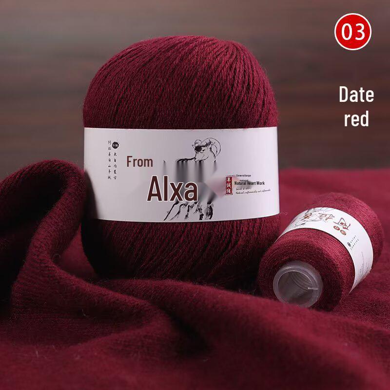 Hand-Knitted Medium-Thick Pure Cashmere Yarn Ball for DIY Projects - Perfect for Scarves and Gifts