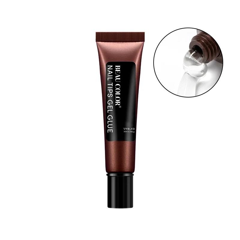 

BEAU COLOR 20 г Клей-гель для типсов Гель для накладных ногтей Супер липкий клей LED/УФ-гель для салонного и домашнего маникюра