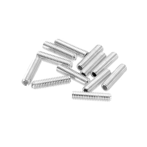 uxcell Guitar Bridge Saddle Height Adjustment Screws, Metric M3x12, Silver, for Electric Guitar Bridges, 12 Pieces