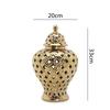 Creative Handmade Ceramics Hollow Out General Jar Candy Jar Storage Tank Gold Silver Art Decorative Jar Vase Home Living Room De