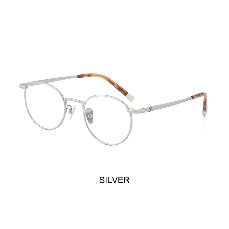 

Luxury Design Ultra-Lightweight Pure Titanium Glasses Frames Men s Small Round Frames Retro Literary Style Women Fashion Eyewear серебряный