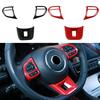 3Pcs/Set ABS Car Steering Wheel Button Cover Sticker Interior Decoration Carbon Fiber for MG5 MG6 MG HS ZS Car Styling