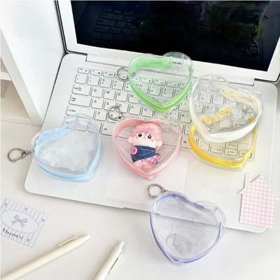 PVC Material Doll Protector Case Love Heart Doll Display Bag Doll Storage Bags  Decorative Pouch