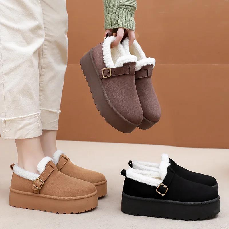 Winter Thick Soled Cotton Shoes Fashiona Height Increase Snow Boots New Warm Cotton Boots Outdoor Cold Proof Warm Short Boots