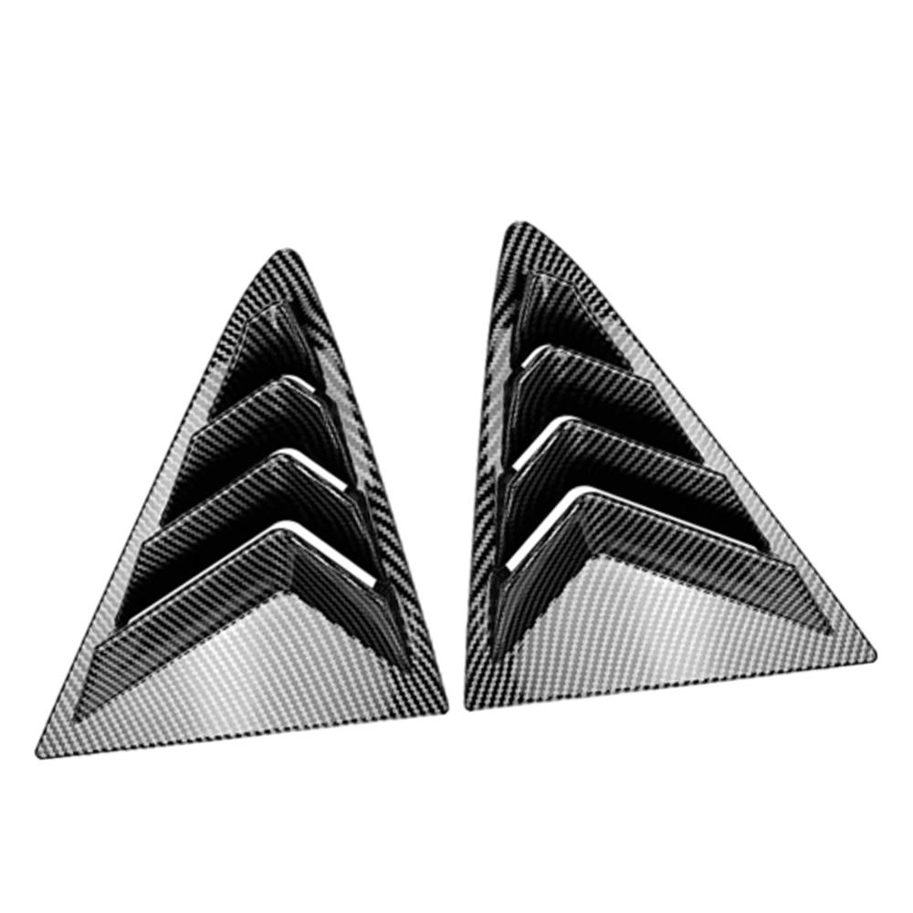 Pair Rear Window Louvers Car Vent Side Window Louvers Vent for Ford Fiesta MK8 2018 -2024 Glossy Black/Carbon Fiber Black