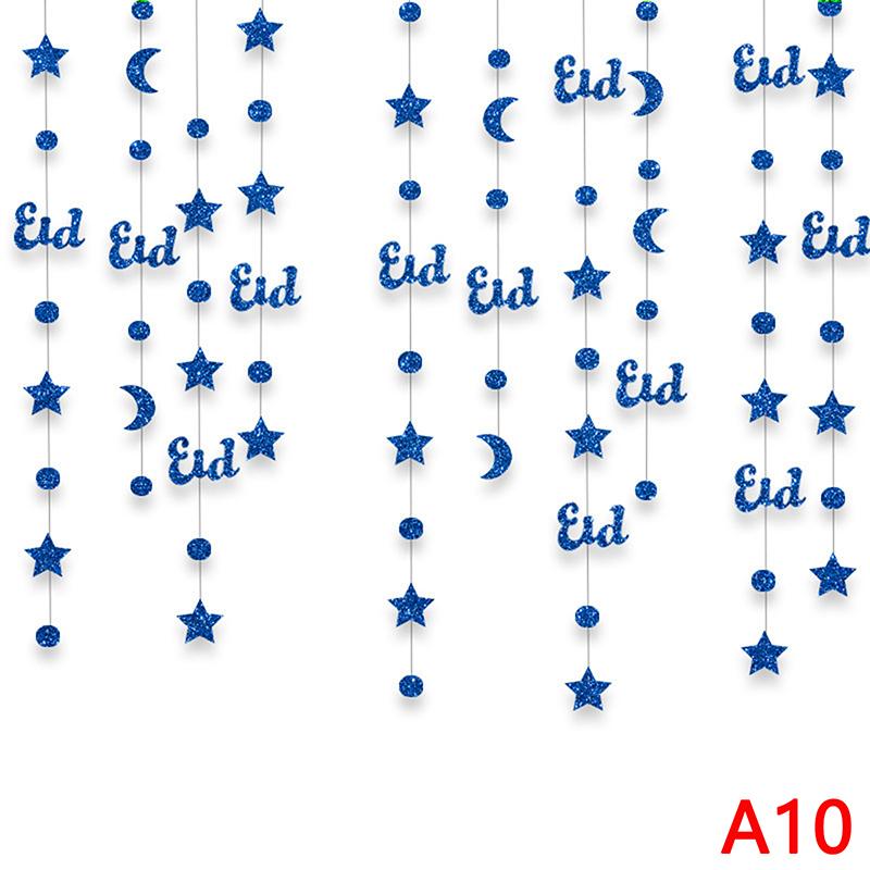 DIY Heimdeko Eid Mubarak Banner Ornamente Ramadan Kareem Hängegirlande Islam Muslim Hängender Streamer Zugflagge