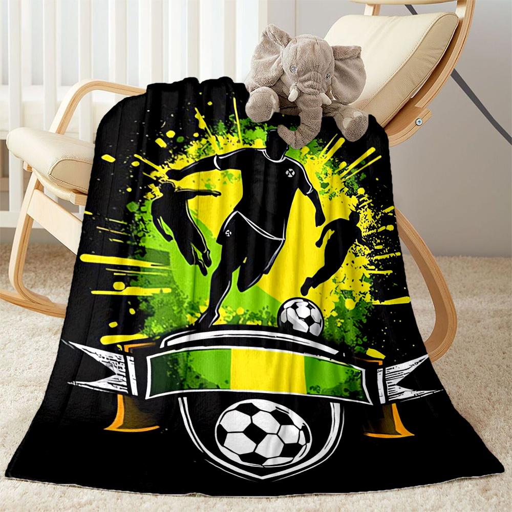 1 Stück Fußball-Decke Bequem Weich Leicht Alle Jahreszeiten Mehrzweck-Decke Reisen Camping Picknicks Sofa Büro Bett Wohnzimmer Geschenk Freunde
