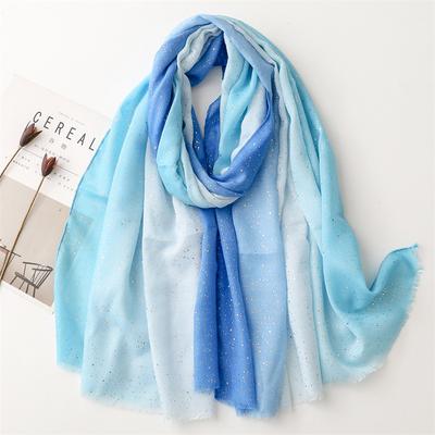 Luxury Fashion Ombre Glitter Fringe Viscose Shawl Lady High Quality Shimmer Wrap Pashmina Stole Bufandas Muslim Hijab Sjaal