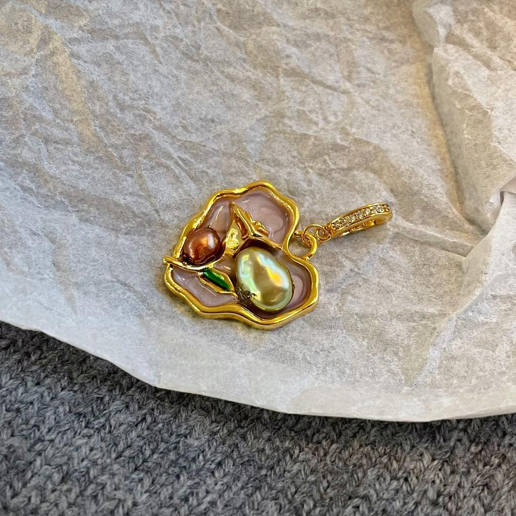 NALA Nala Originaldesign Tropfenglasur bemalter Halskettenanhänger Einzelanhänger ohne Kette Nische vielseitig universeller Karabineranhänger