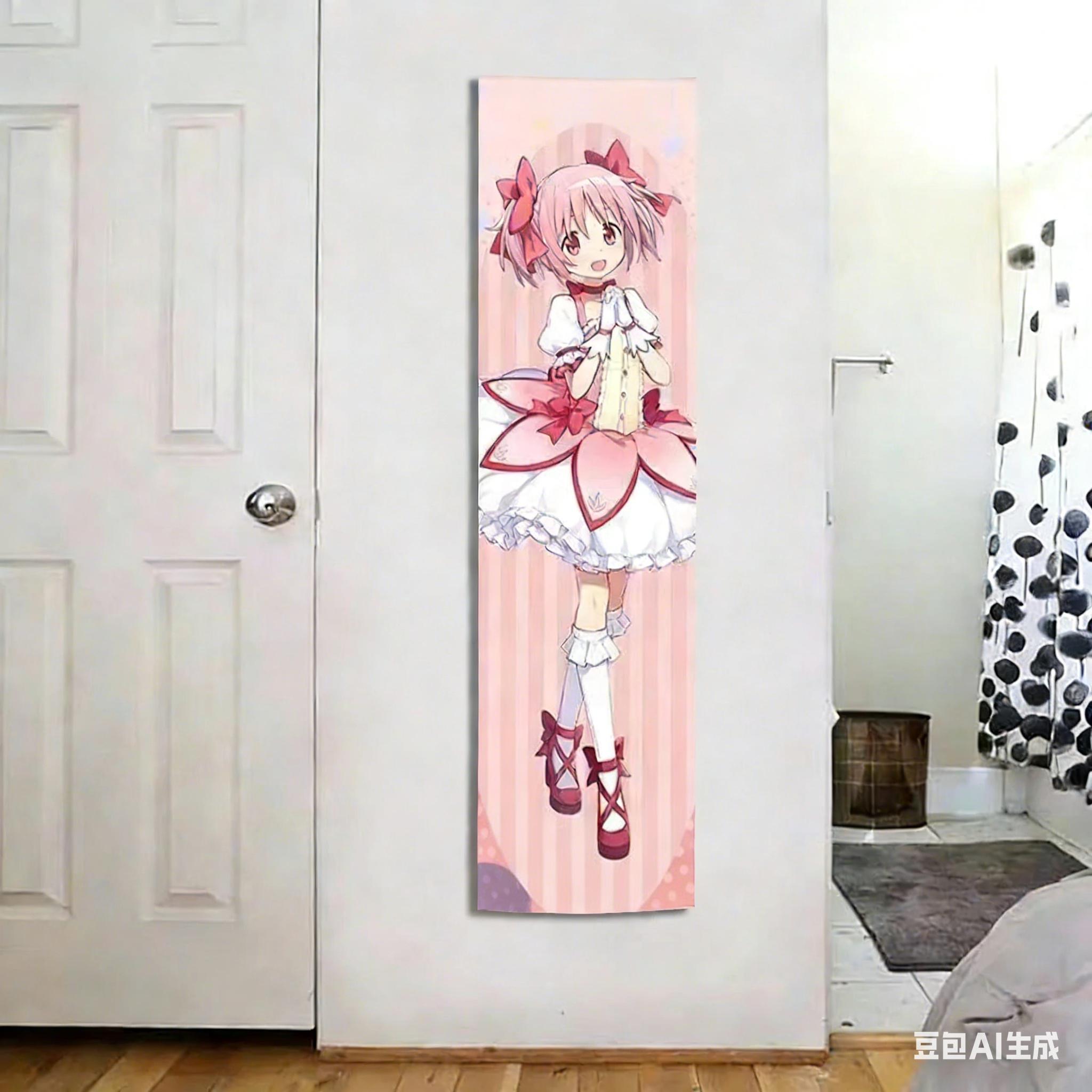Jmg Household Supplies Unisex Madoka Magica Vertical Tapestry Madoka & Homura Anime Girls Print Wall Hanging For Teen Bedroom Dorm Decor