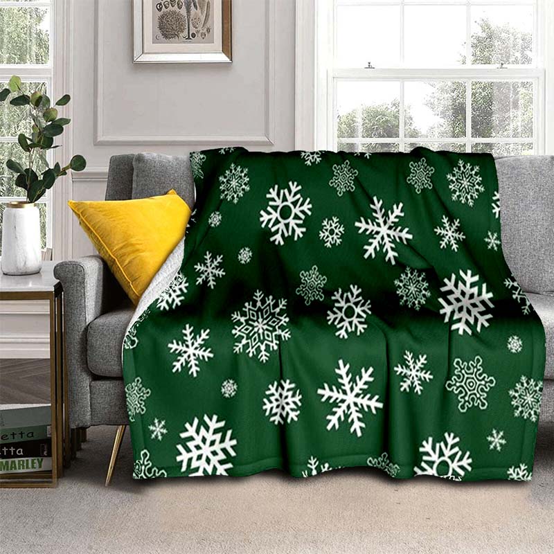 Nissepledd Rødt Snøfnugg Flanellpledd 3D-trykt Tegneserie Kastpledd Julepledd til Seng Sofa Barn Beste Gave