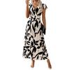 Summer European and American New Women's Clothing Printing V-neck Fashion Printing Temperament Dress Women's Spot