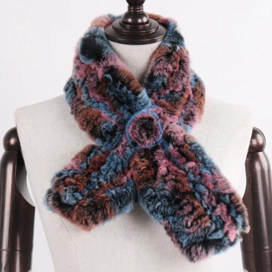 Winter Women Real Rex Rabbit Fur Scarf Natural Warm Soft Rex Rabbit Fur Muffler Lady Genuine Rex Rabbit Fur Scarves