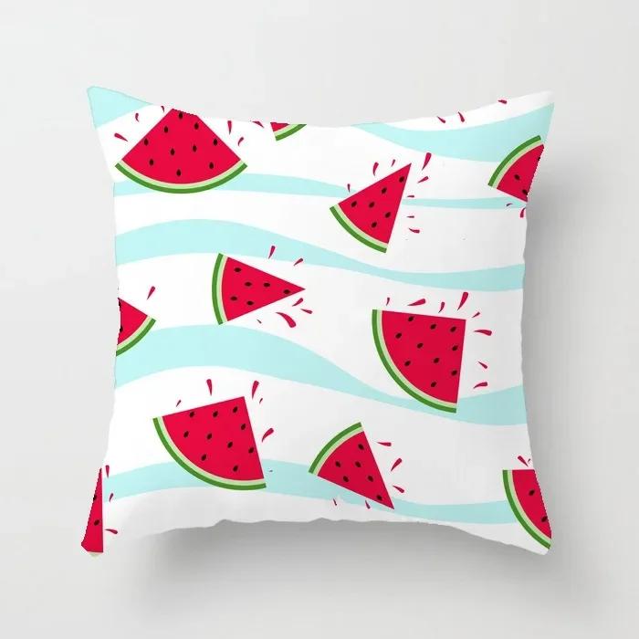 Luxury Home Decor Office Seat Cushion Cover Creative Cartoon Watermelon Banana Print Fashion Pillow Cover