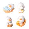 6Pcs Cartoon White Duck Animal Miniatures Resin Ornaments Fairy Garden Decoration Micro Landscape