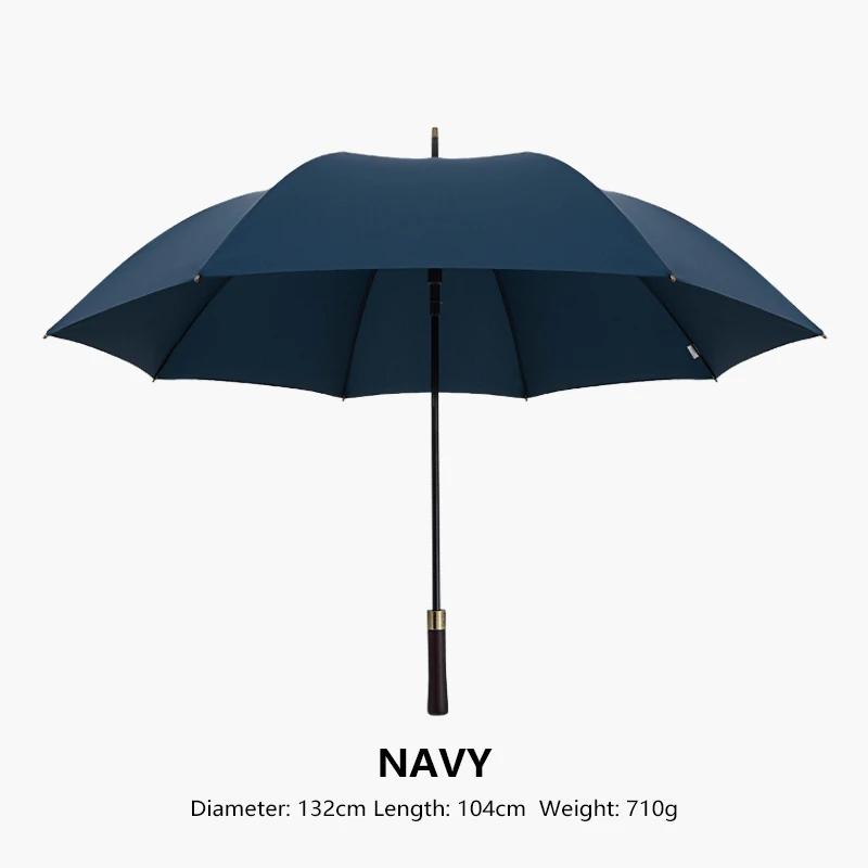 Parachase Large Umbrella Men, Wooden Handle Long Umbrella Windproof Strong, 132cm Diameter, Big Golf Rain Umbrella Men