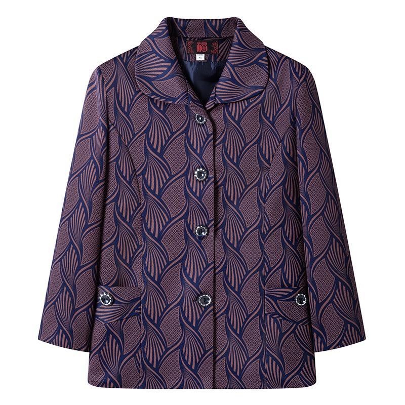 

Jacket autumn suit women s old lady clothes and thin tops 5XL (recommended 145-80kg)