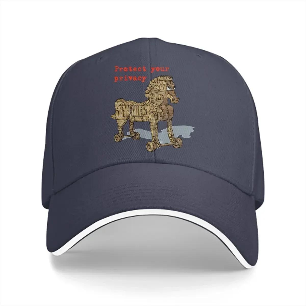 

Protect Privacy Unisex Baseball Caps Peaked Cap Trojan Horse Sun Shade Hats for Unisex WoUnisex One Size