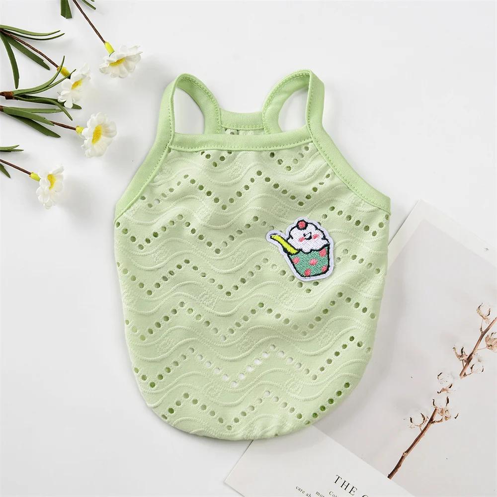 Mesh Breathable Sphynx Cat Clothes Clothing Summer Pet Camisole Vest for Cats Gotas Kitten Garfield Dog Shirts Mascotas Apparel