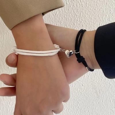 Love Couple Bracelet Contrasting Colors Fortune Bracelet Magnetic Heart Bracelet  Friendship