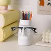 Moai Stone Statue Glasses Home Office Desktop Multifunctional Student Storage Rack