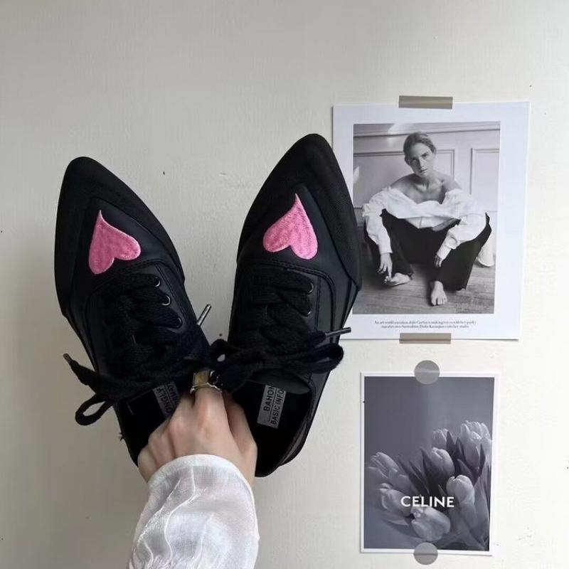 Shoes for Women 2024 New Women's Sports Shoes Casual Shoes Pointed Toed Flat Shoes Women Lace Up Single Shoes Zapatos Mujer