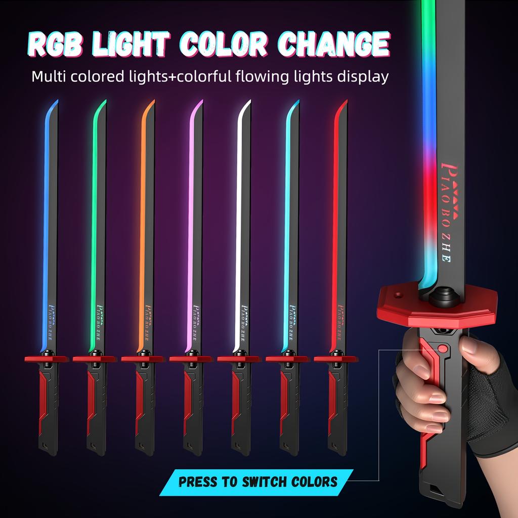 Spark & Sound Dueling Sword - Durable ABS Safe Material, Vibrant RGB Light-Activated Color Changing Blade