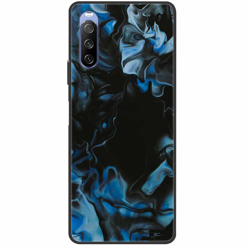 Soft Cover For Sony Xperia 10 III Case 5 III Soft Silicone Black Cases for Sony Xperia 1 III / Xperia1 XZ4 Covers Cool Marble
