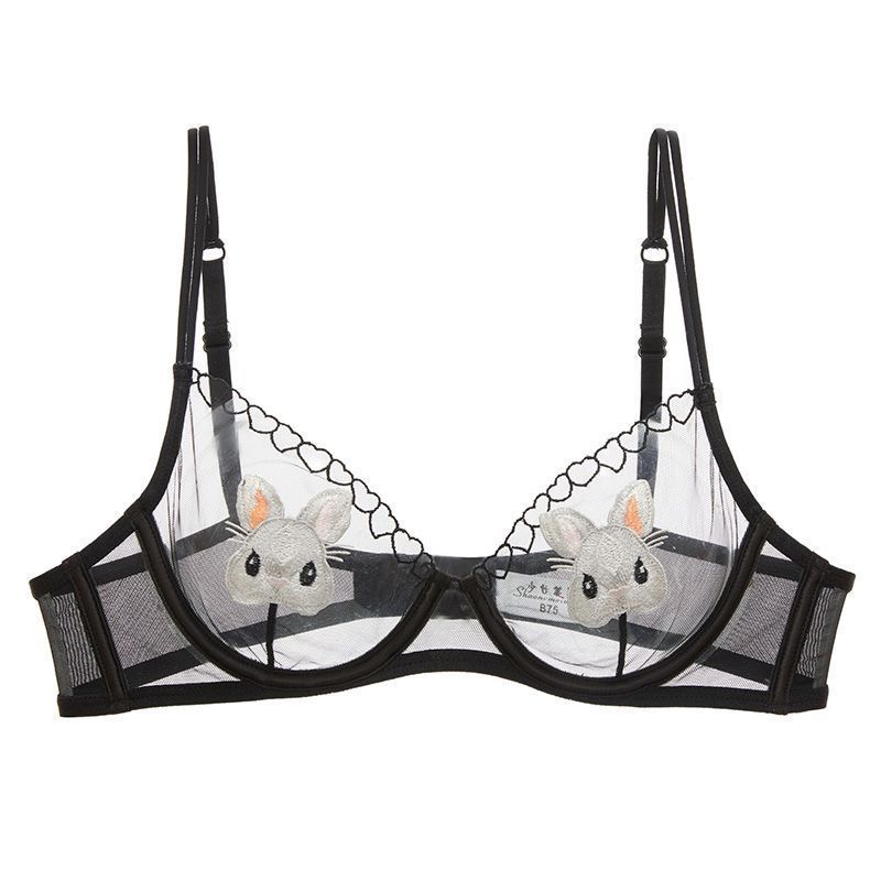 

Милі дитячі бюстгальтери з кроликами, бюстгальтер пуш-ап для жіночої білизни, V-подібні вирізи, порожнисті, бюстгальтери на 1/2 чашки, внутрішній бюстгальтер, дитяча білизна 34/75AB