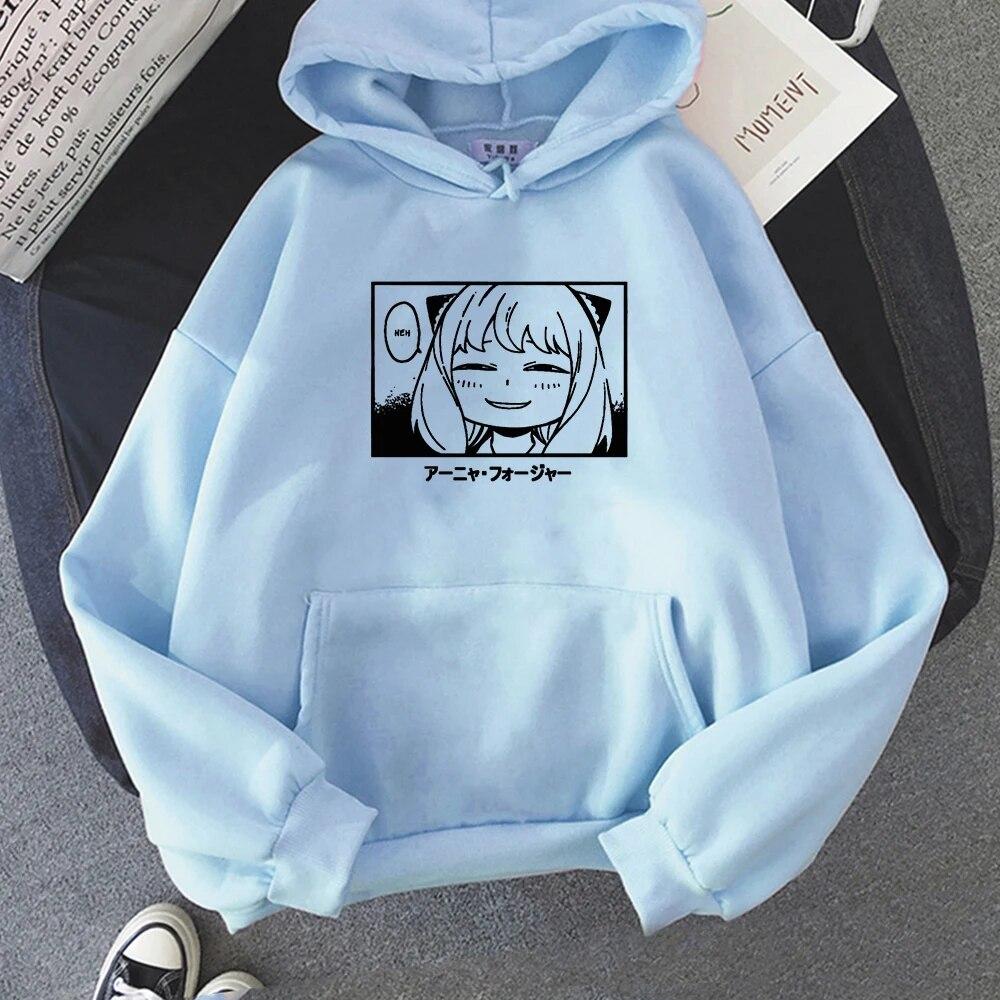 Spy X Family Anya Print Hoodie Women Goth Fleece Hooded  Streetwear Autumn Winter Keep Warm Long Sleeve Hooded Pullover Hoody