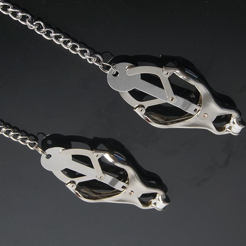 BDSM Toys Nipple Clamps,Metal Nipples Clips With Chain Extreme Grip Tip,Sex Toys for Couples,Adult Games, Bondage Restraints