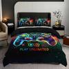 Spielkonsole Bettbezug Set Für Jungen Mädchen Kinder Weltraum Galaxie Gaming 3 Teile Mikrofaser Gamer Bettwäsche Teenager Bettdeckenbezüge