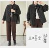 Gesteppte Polka-Dot-Print Damen Übergröße Baumwoll-Hemdjacke