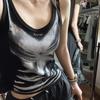 Girls Y2K Vest Patchwork Printed Tops Sleeveless Casual Party Street Wear Women's T-shirts Loose