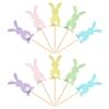 5/10pcs Cute colorful Rabbit Cupcake Toppers Happy Easter Bunny Cake Topper Kids Birthday Party Favors Easter Cake Decorations
